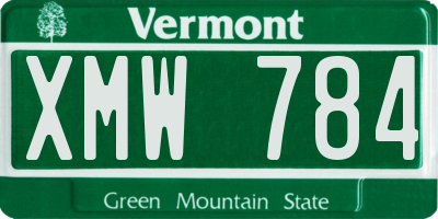 VT license plate XMW784