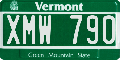 VT license plate XMW790