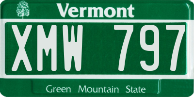 VT license plate XMW797