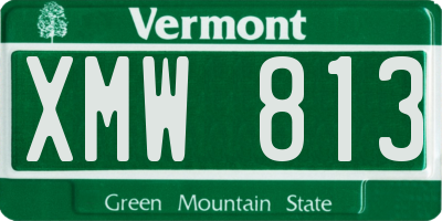 VT license plate XMW813