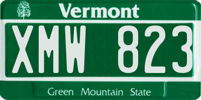 VT license plate XMW823