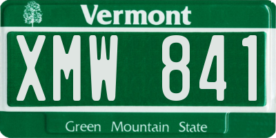 VT license plate XMW841