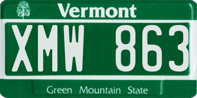 VT license plate XMW863