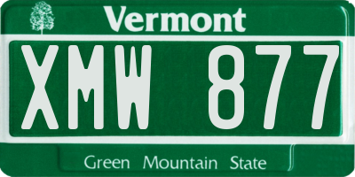 VT license plate XMW877