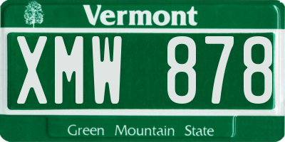 VT license plate XMW878