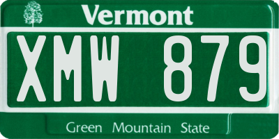 VT license plate XMW879