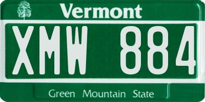 VT license plate XMW884
