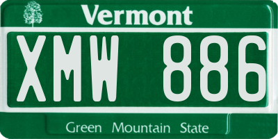 VT license plate XMW886