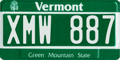 VT license plate XMW887
