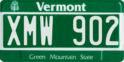 VT license plate XMW902