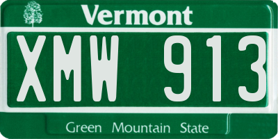 VT license plate XMW913