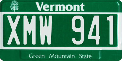 VT license plate XMW941