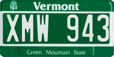 VT license plate XMW943