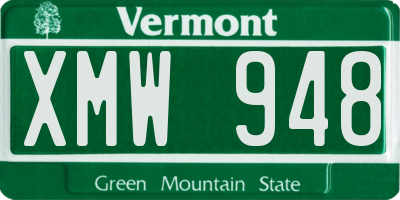 VT license plate XMW948