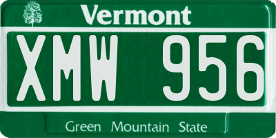 VT license plate XMW956