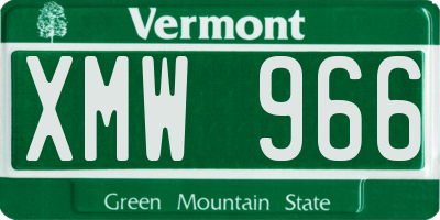 VT license plate XMW966