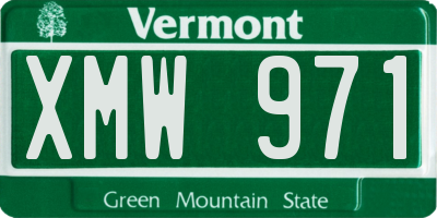 VT license plate XMW971