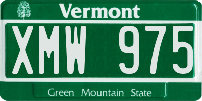 VT license plate XMW975