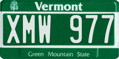 VT license plate XMW977
