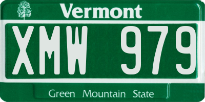 VT license plate XMW979