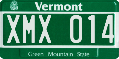 VT license plate XMX014