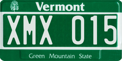 VT license plate XMX015