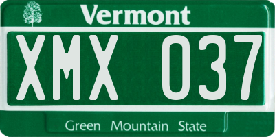 VT license plate XMX037