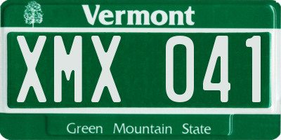VT license plate XMX041