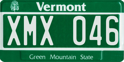 VT license plate XMX046