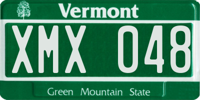 VT license plate XMX048