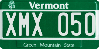 VT license plate XMX050