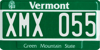 VT license plate XMX055