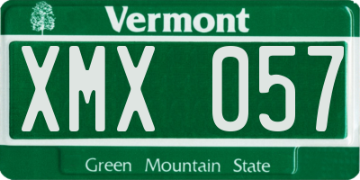 VT license plate XMX057