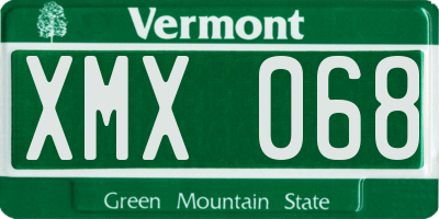 VT license plate XMX068
