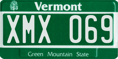 VT license plate XMX069