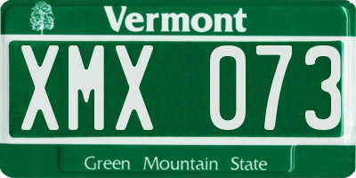 VT license plate XMX073