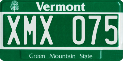 VT license plate XMX075