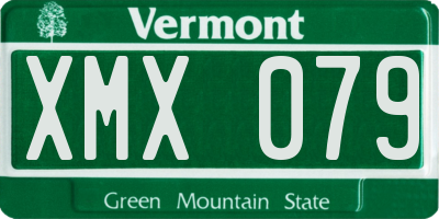VT license plate XMX079
