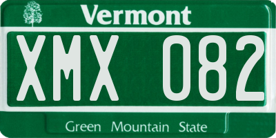 VT license plate XMX082