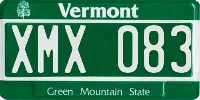 VT license plate XMX083
