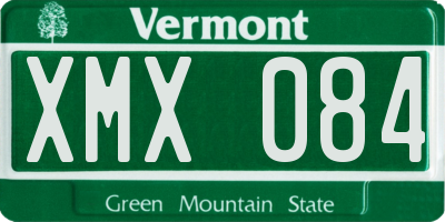 VT license plate XMX084