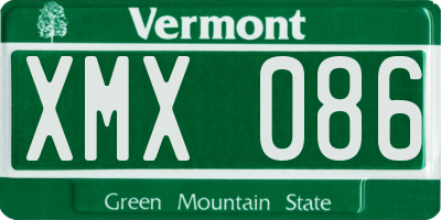 VT license plate XMX086