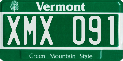 VT license plate XMX091