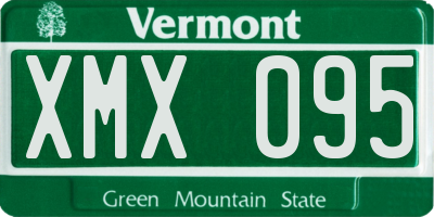 VT license plate XMX095