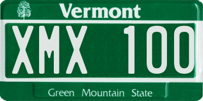 VT license plate XMX100