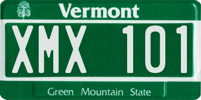 VT license plate XMX101