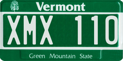 VT license plate XMX110