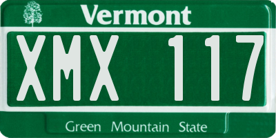 VT license plate XMX117