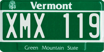 VT license plate XMX119