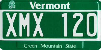 VT license plate XMX120